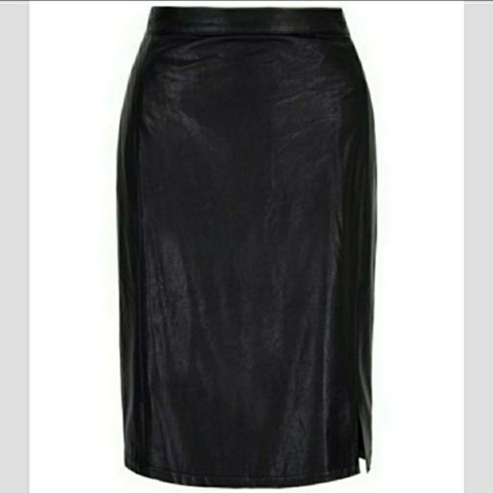 NWT Yumi Black Faux Leather Pencil Skirt S…